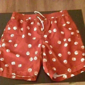 Maamgic board shorts red with dice mens medium